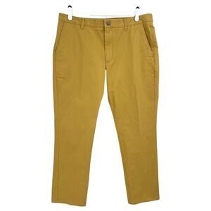 Bonobos Flat Front Slim Fit Chino Pant Yellow Mustard Cotton Spandex Men's 38x32